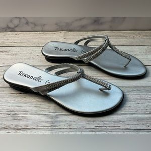 Toscanella Silver Sandals (Size 9.5)
